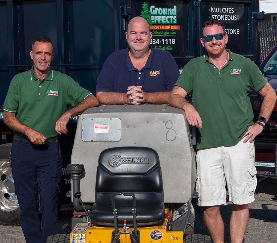 From left: John Alves, maintenance manager, who has been with Ground Effects for five years; company owner, Sean Bishop; and Luke Hawkins, maintenance operations manager and salesperson, who has been with the company for 19 years.